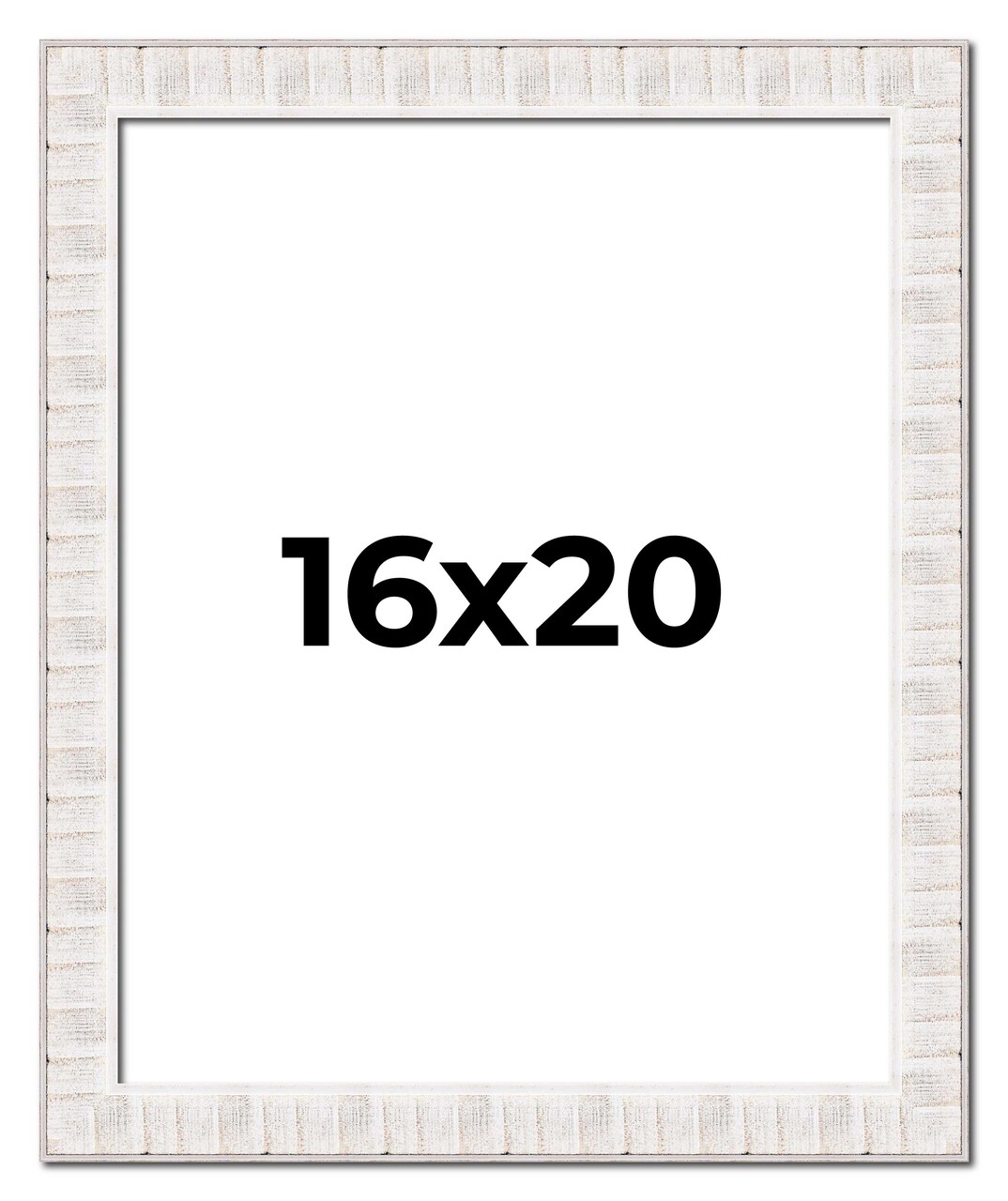 Sculpted White Picture Frame - UV Acrylic, Foam Board Backing, Hanging Hardware